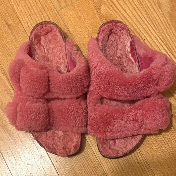 Birkenstock Cozy Pink Fuzzy Slippers - Picture 1 of 5